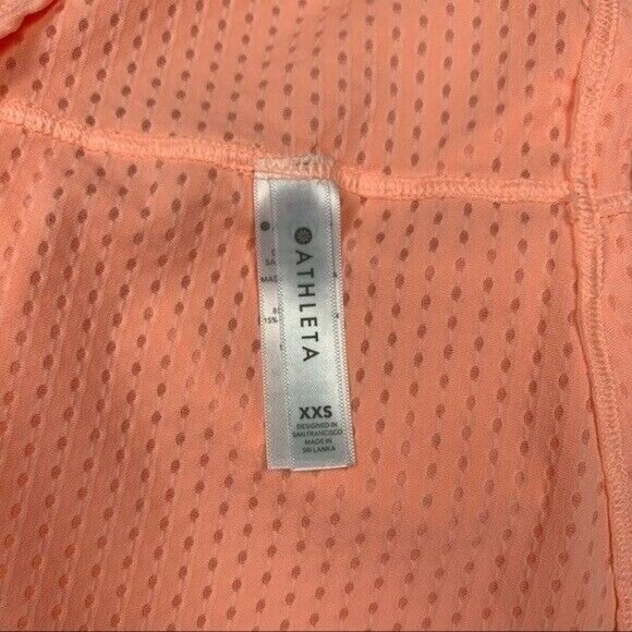 Athleta XXS Peach Mesh Racerback Performance Tank Top Lightweight Workout Yoga - Picture 3 of 5